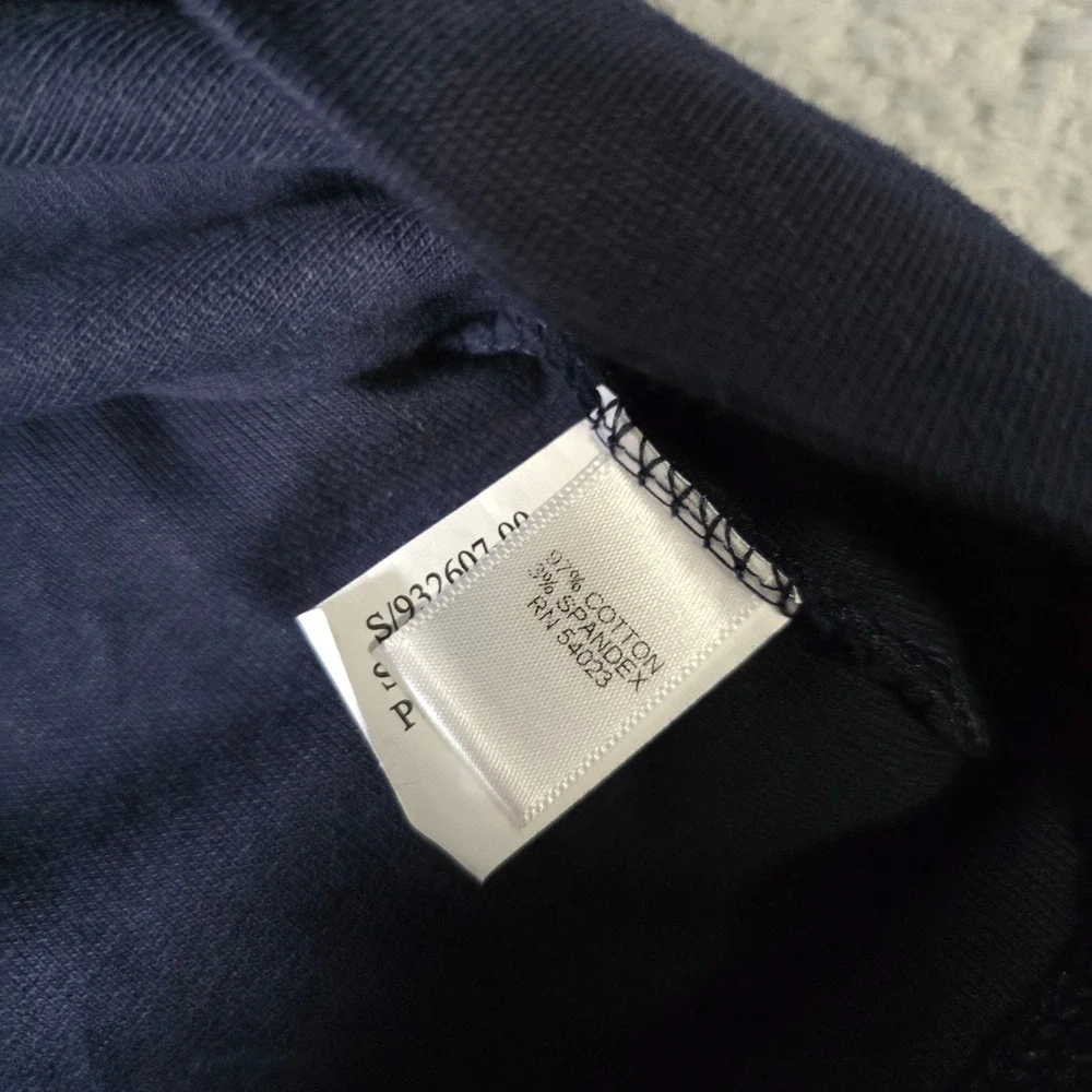 Banana Republic Mens L Quarter Zip Pullover Navy Blue Cotton Blend 932607-00-1